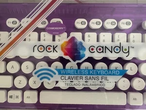 NEW IN PACKAGE ROCK CANDY Wireless PC Mac Keyboard COSMOBERRY PURPLE. Washable. - Picture 1 of 10