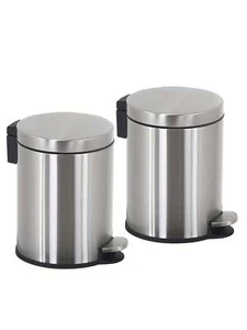 Stainless Steel Trash Can 1.6Gal w/Foot Pedal - Bathroom & Office Waste Bin - Picture 1 of 7