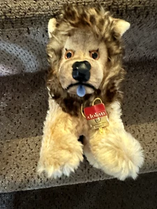 RARE Vintage STEINHAUSER Dolan West Germany LION Plush with Original Tag 1960's - Picture 1 of 9