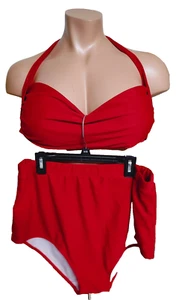 Shein Women's Bandeau Style Bikini Set Red 5X (fits like a 2x) - Picture 1 of 4