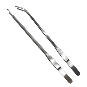 Aquarium Fish Tank Stainless Curve Straight Long Tongs Plant Tweezer - Picture 1 of 12