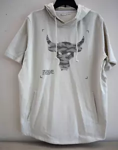 Under Armour 1370465-110 Men's Sz XL Beige UA Project Rock Terry S/S Hoodie - Picture 1 of 5