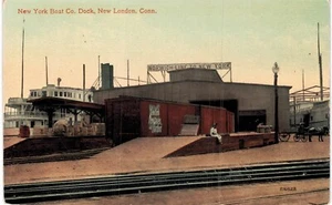 New London New York Boat Company Dock 1910 CT - Foto 1 di 2
