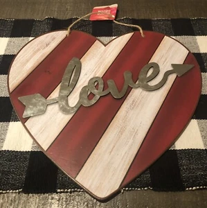 4th Of July DAY DECOR HANGING sign FARMHOUSE STRIPES RW&B PATRIOTIC 4TH JULY - Picture 1 of 5