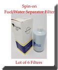6 x FS1212 V-PRO Fuel/Water Separator Spin-on W/Drain Fits:Cat Ford Freightliner