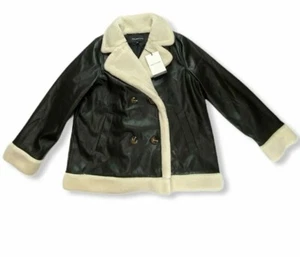 Chaqueta sherpa abotonada para mujer - Ava & Viv - negra/blanca - varios tamaños - S483 - Imagen 1 de 2