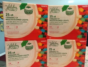 4 BOXES Holiday Living 25ct Ceramic C9 Multicolored Christmas Lights NEW - Picture 1 of 4