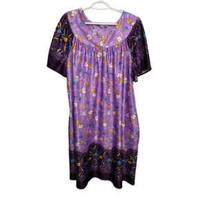 Anthony Richards vintage purple satin muu muu house dress night gown womens 2X - Picture 1 of 7