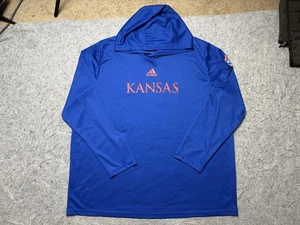 Kansas Jayhawks camicia uomo 3XL NCAA basket con cappuccio performance parley Adidas - Foto 1 di 11