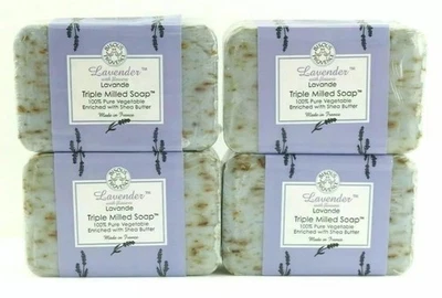 4 Bars Trader Joe's Bisous de Provence Lavender with Flowers Triple Milled Soap - Image 1 of 4