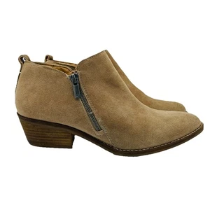 Lucky Brand Shoes Womens Size 10 M Brown Taupe Leather Suede Heel Booties Zipper - Picture 1 of 12