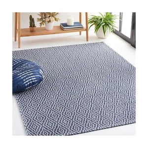 MARTHA STEWART x SAFAVIEH 8' x 10' Navy/Light Grey MSR484N Contemporary Geome... - Picture 1 of 8