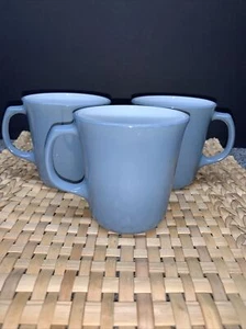 3 tazzine da caffè vintage Pyrex blu ardesia manico a D vetro latte anni 90 - Foto 1 di 8