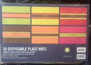 Pack 36 Bob's Your Uncle 11" x 17" Paper Placemats “ Children's Recipes ” NOS - Picture 1 of 9