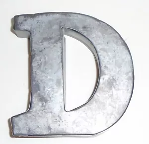 3.5" Metal Galvanizado Letra D Granero Rústico Campo Industrial Granja 3D - Imagen 1 de 8