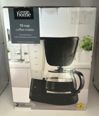 George Home GCM101B 10-Cup Filter Coffee Machine - Black *NEW* - Image 1 of 4