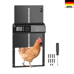 Hühnerklappe Elektrisch mit Adapter Timer Hühnertür Hühnerstalltür Automatische - Bild 1 von 16