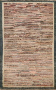 Striped Gabbeh Kashkoli Oriental Area Rug Wool Handmade Contemporary Carpet 4x6 - Picture 1 of 12