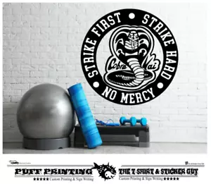 wall art Cobra Logo Vinyl kai karate fun sign Strike First Strike Hard Stickers - Picture 1 of 4