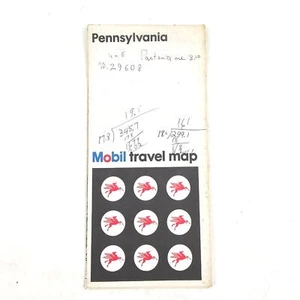 Travel Road Map Mobil Vintage Pennsylvania 1973 Edition - Picture 1 of 5