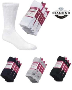 6-12 Pairs Mens Women's Circulatory Cushion Cotton Diabetic Crew Socks Size 9-11 - Picture 1 of 9
