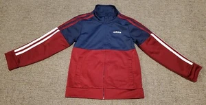 Adidas Warm Up Jacket Kids Size 5 Maroon Dark Red Navy Blue Toddler Preschool - Picture 1 of 7