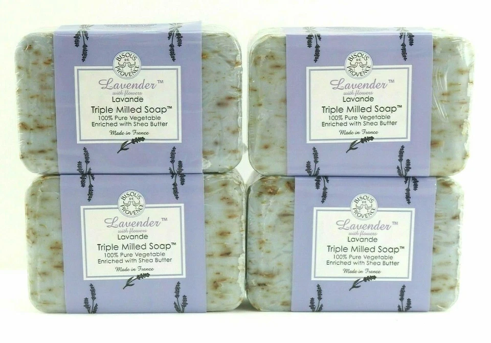 4 Bars Trader Joes Bisous de Provence Lavender Triple Milled Soap  - Image 1 of 2