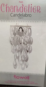 FLOWELL POSH CHANDELIER CANDELABRO SHIMMERING SILVER ROOM ACCESSORY SUPER CUTE!! - Picture 1 of 3