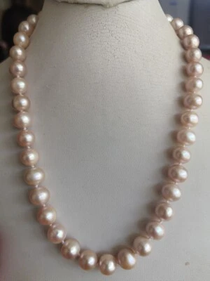 Collar largo 36 pulgadas AAA 9-10mm genuino Mar del Sur púrpura perlas oro 14K Foto 1 de 4