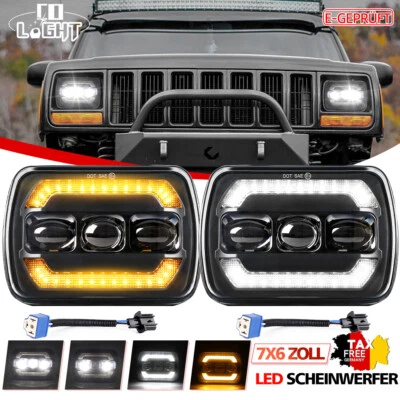 2X E-geprüft 5x7 Zoll Scheinwerfer Für Jeep Cherokee XJ YJ Ford Chevrolet Mazda - Bild 1 von 4