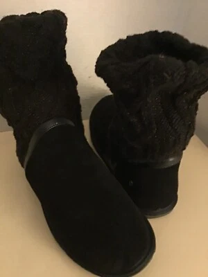 EMU Australia Mujer Negro Gamuza Tejido Botas Cortas US 10 Euro 41 Foto 1 de 4