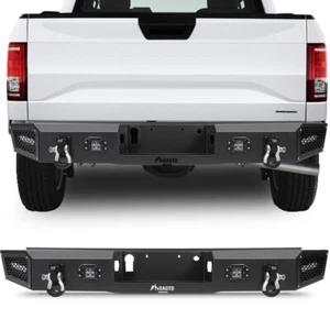 Steel Rear Bumper For 2015-2017 Ford F-150 with LED Lights &Winch Plate - Picture 1 of 8