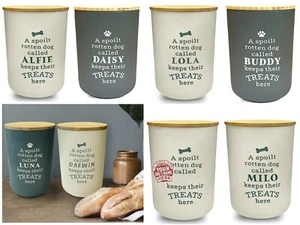 Personalisierter Hund Haustier Welpe Leckereien Snacks Kekse Lebensmittel Aufbewahrung Glas Behälter UK - Bild 1 von 35