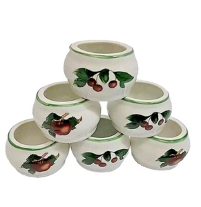 Cades Cove KIRSCHE UND APFEL Obst Serviettenring Halter Porzellan 6er Set  - Bild 1 von 10