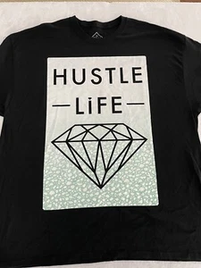 Hustle Life Diamond Short Sleeve T Shirt Black Adult 2XL 0923c - Picture 1 of 2