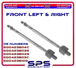 2X Inner Tie Rod Front For Seat Cordoba Ibiza Skoda Fabia VW Polo 6Q0423803G - Picture 1 of 6