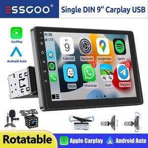 Unidad principal MP5 + cámara estéreo de coche radio HD USB/TF/AUX CarPlay 1 DIN iOS CarPlay 9" - Imagen 1 de 13