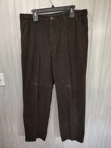 Haggar Brown Men's Corduroy Pants Straight Leg Size 38x32 Style 634062 - Picture 1 of 8