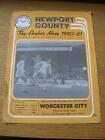 17/11/1980 Newport County v Worcester City [Welsh Cup] (Slight Crease). No obvio