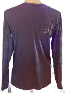 Camiseta Vineyard Vines Azul Grande Manga Larga Bolsillo Ballena Gráfico Logo Camiseta - Imagen 1 de 3