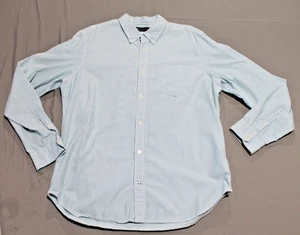 Vintage Gap XL Oxford grün weiß gestreift Button Down Hemd 100% Baumwolle - Bild 1 von 7