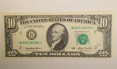 $10 1993 Star AU/UNC Chisp Note - Image 1 of 2