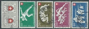 1950 SCHWEIZ GEBRAUCHT PRO PATRIA ERSTE BRIEFMARKE UND SPORT - US11-5 - Bild 1 von 1