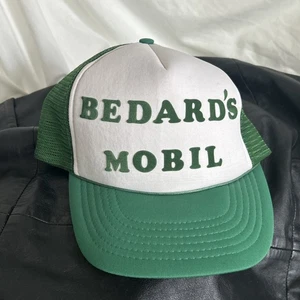 Vintage Gas Station Truckers Baseball Cap SnapBack Hat Green & White - Picture 1 of 5