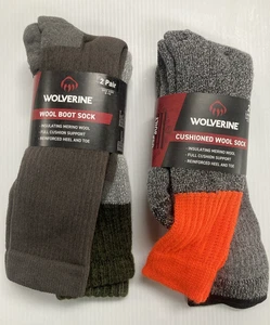 Wolverine Calcetines de Bota de Trabajo Acolchados de Lana Merino, L (zapato Hombre 9-12), 4 Pares - Imagen 1 de 2