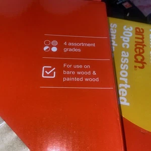 Amtech 30-Sheet Sandpaper Set-Coarse to Extra Fine Grits for Smoothing/Fin 4 PAC - Picture 1 of 5