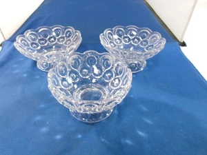 L E Smith Moon And Stars Clear Berry/Desert/Nappy Bowls Set Of 3 - Picture 1 of 11