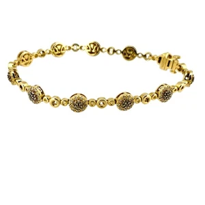14K Gelbgold Levian Schokolade und weißer Diamant 7" Armband - Bild 1 von 10