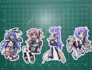 Lucky Star Konata, Kagami, Tsukasa, Miyuki Anime Stickers 4 Pcs 4”x3”,4”x2” - Picture 1 of 5