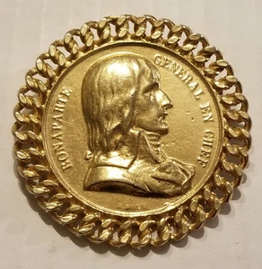 Vintage Napoleon Bonaparte General En Chief Münze Brosche Anhänger goldfarben - Bild 1 von 6